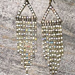 Brass and Crystal Earrings